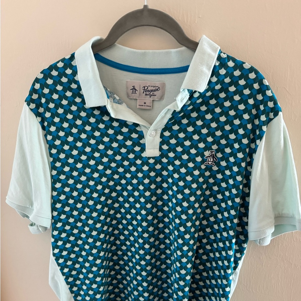 Original Penguin by Munsingwear Polo Shirt Men’s Medium Geometric Retro Print